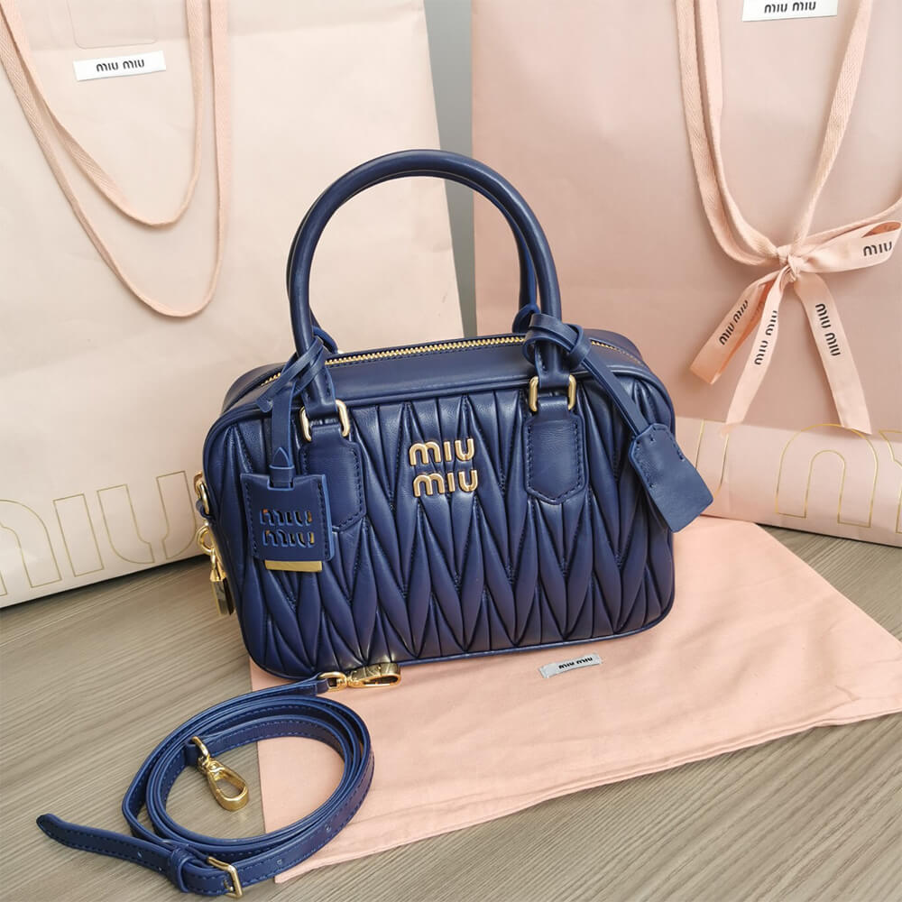Matelasse nappa leather top-handle bag