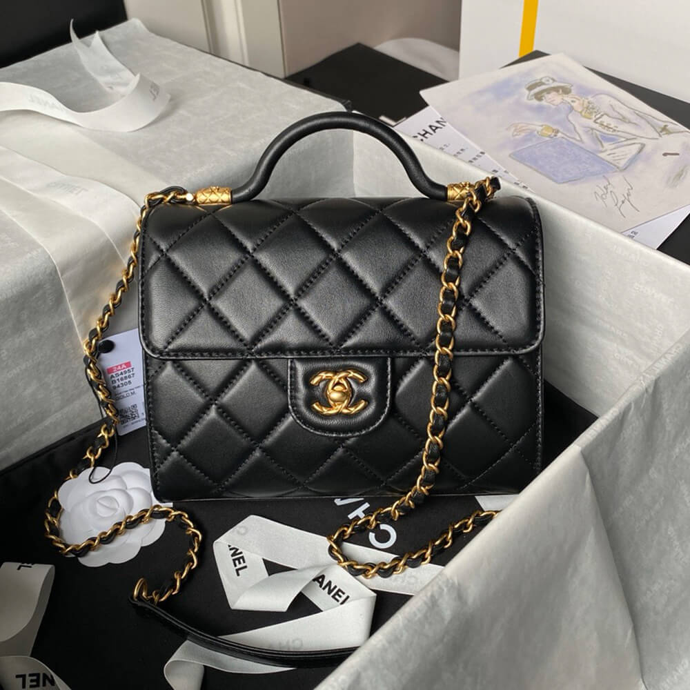 Small FLAP BAG WITH TOP HANDLE
