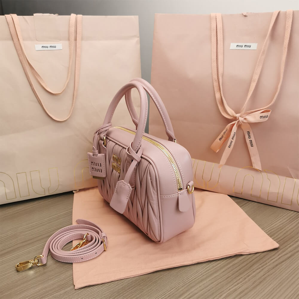 Matelasse nappa leather top-handle bag