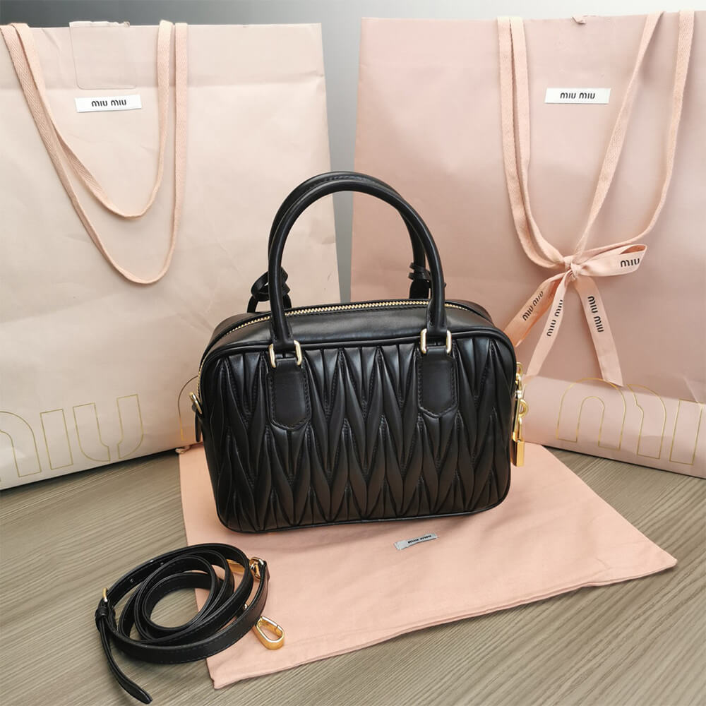 Matelasse nappa leather top-handle bag