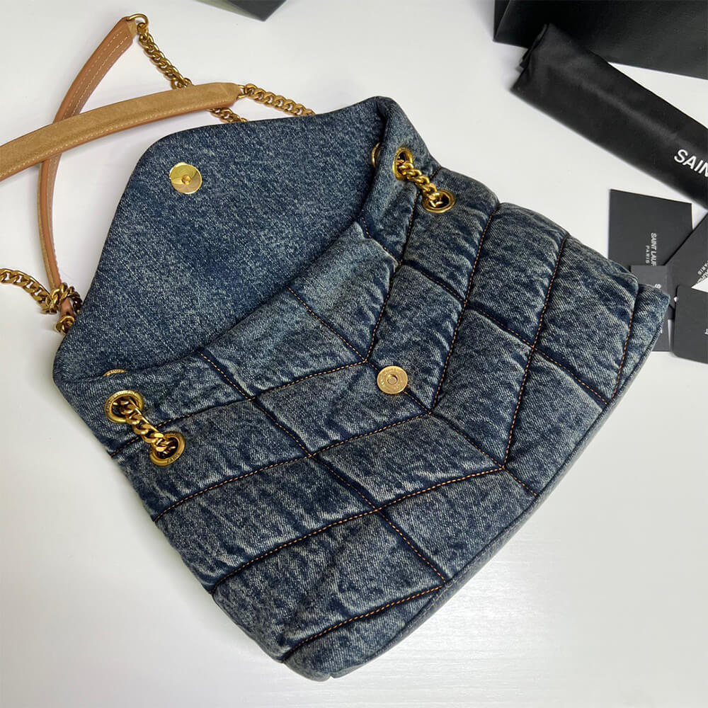 Y51 PUFFER SMALL IN SUEDE AND DENIM